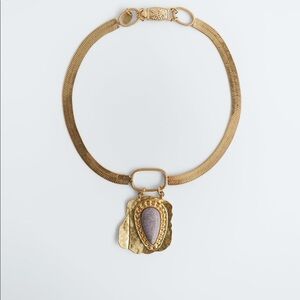 ZARA BNWT Natural Stone Chain Necklace